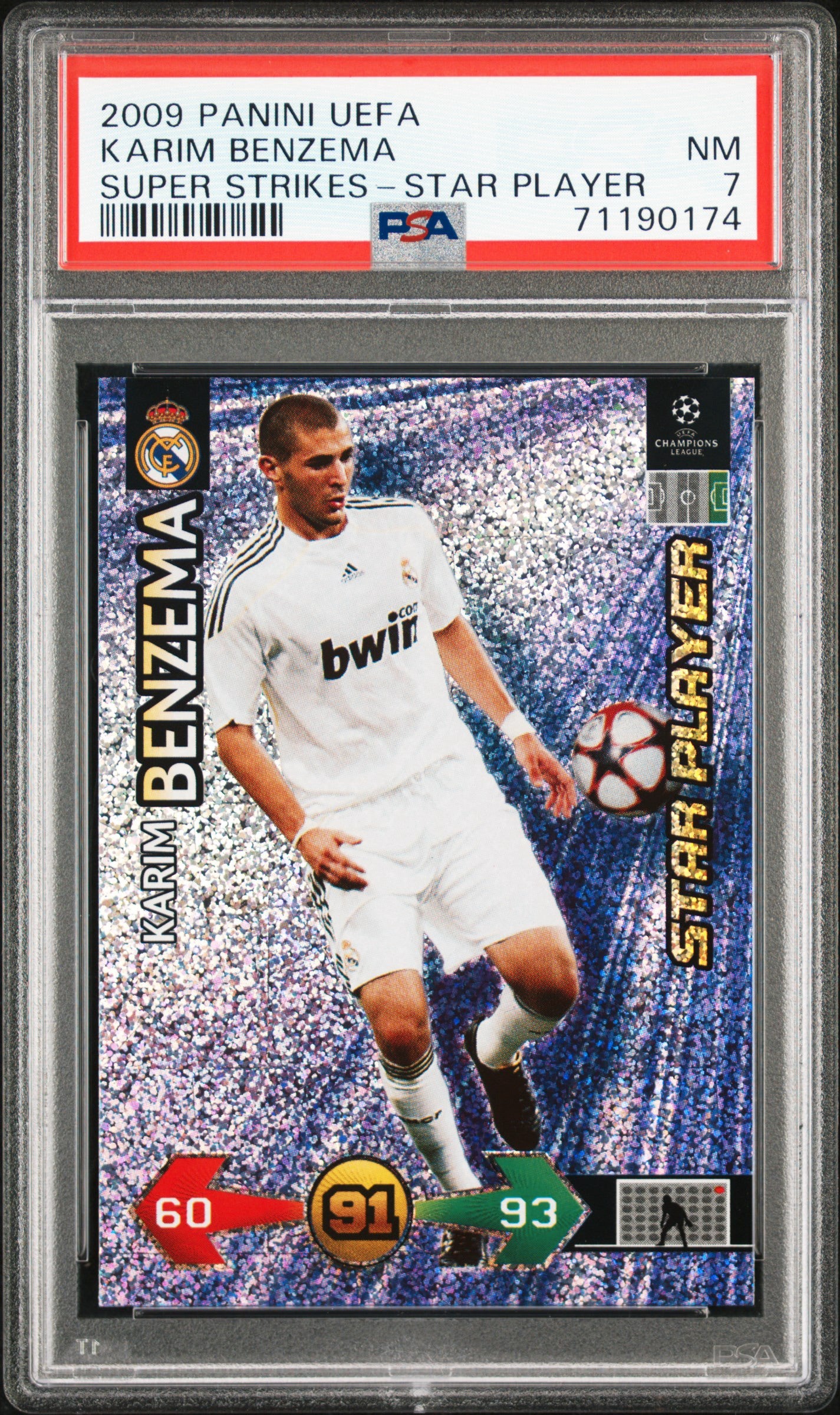 2009 Panini UEFA Karim Benzema Super Strikers - Star Player PSA 7