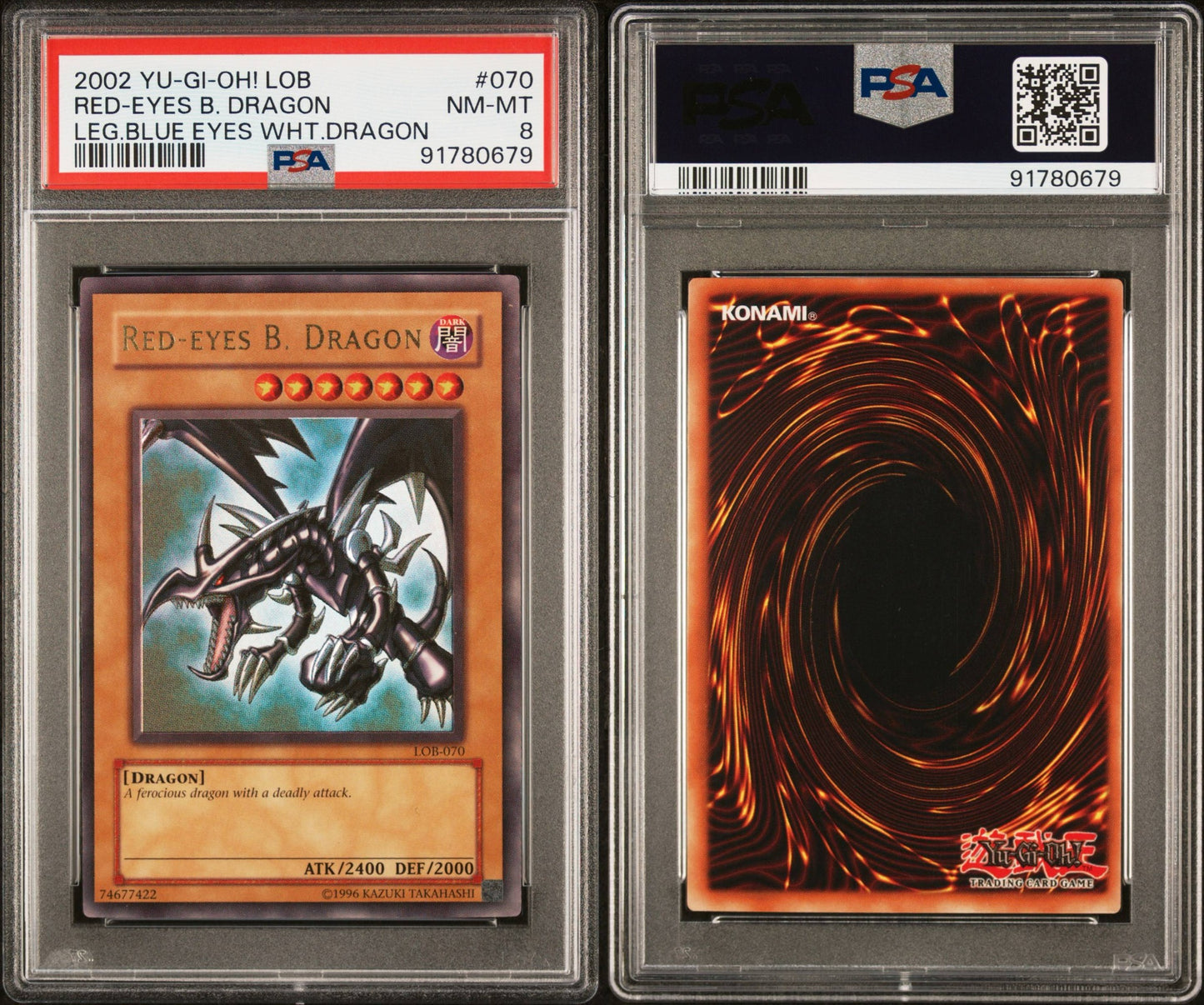 2002 Red-Eyes Black Dragon LOB PSA 8