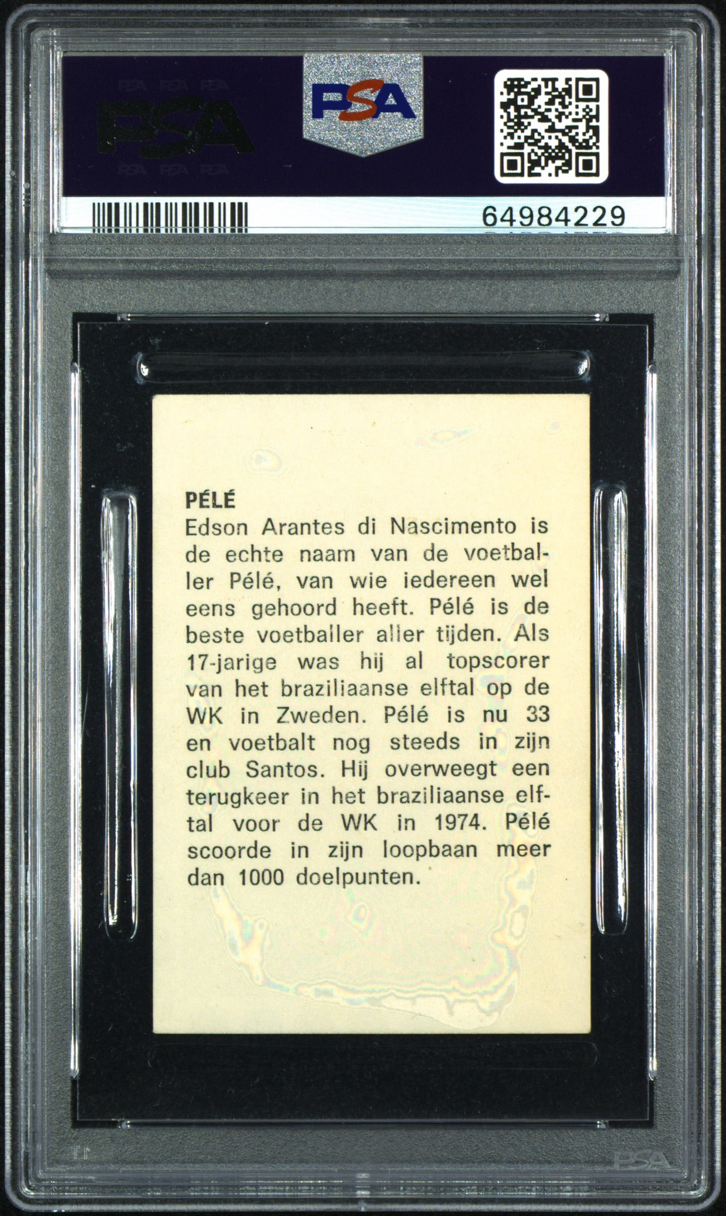 1972 - 73 Pele Vanderhout Pele Voetbalsterren PSA 6