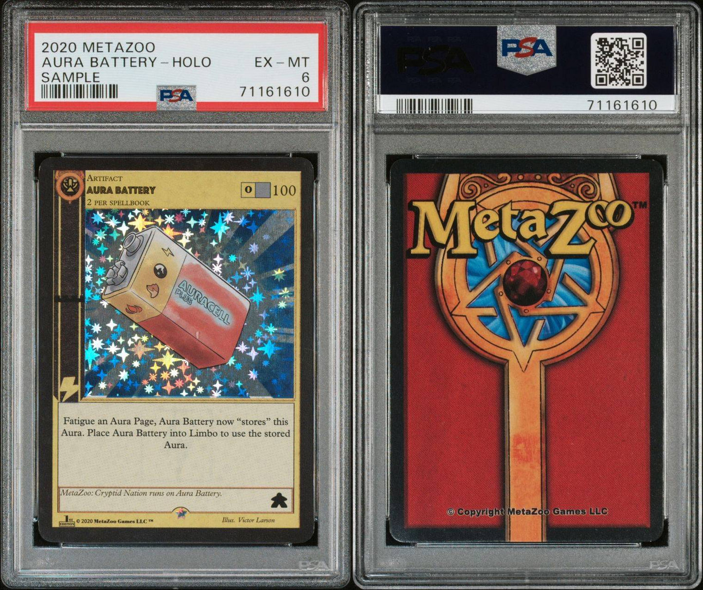 2020 Metazoo Aura battery HOLO Sample 1/100 PSA 6