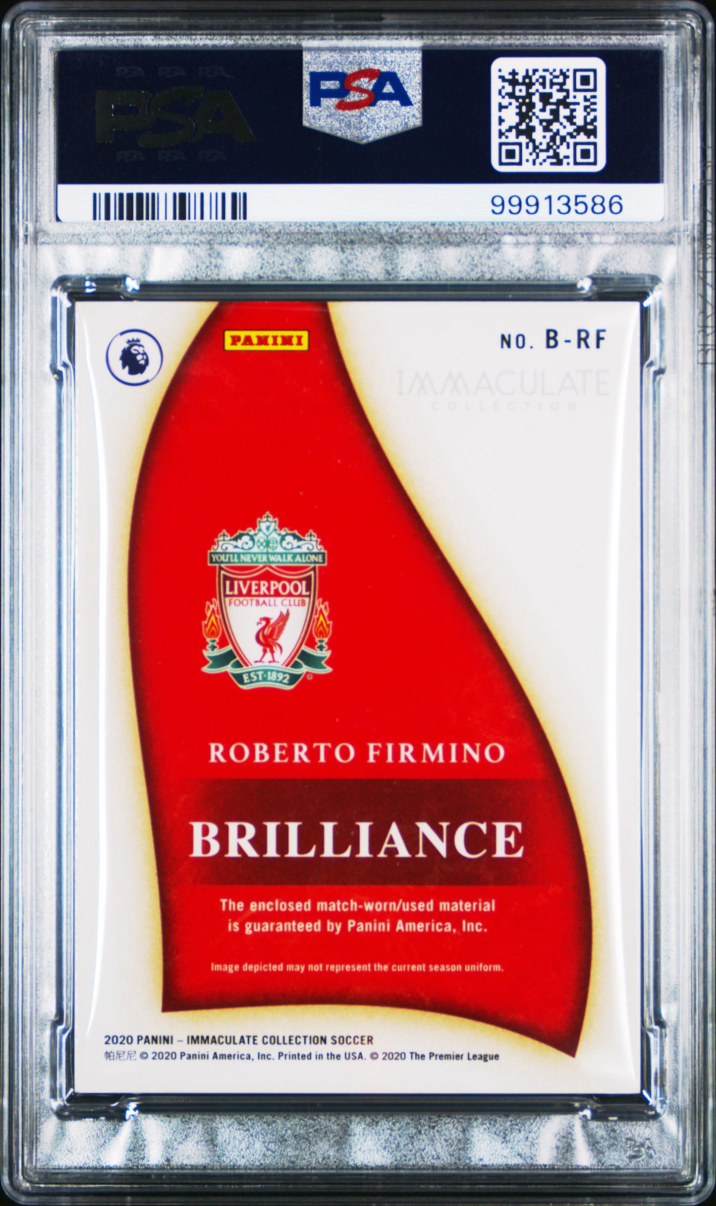 2020 Panini Immaculate Roberto Firmino Brilliance Relic /99 patch PSA 9