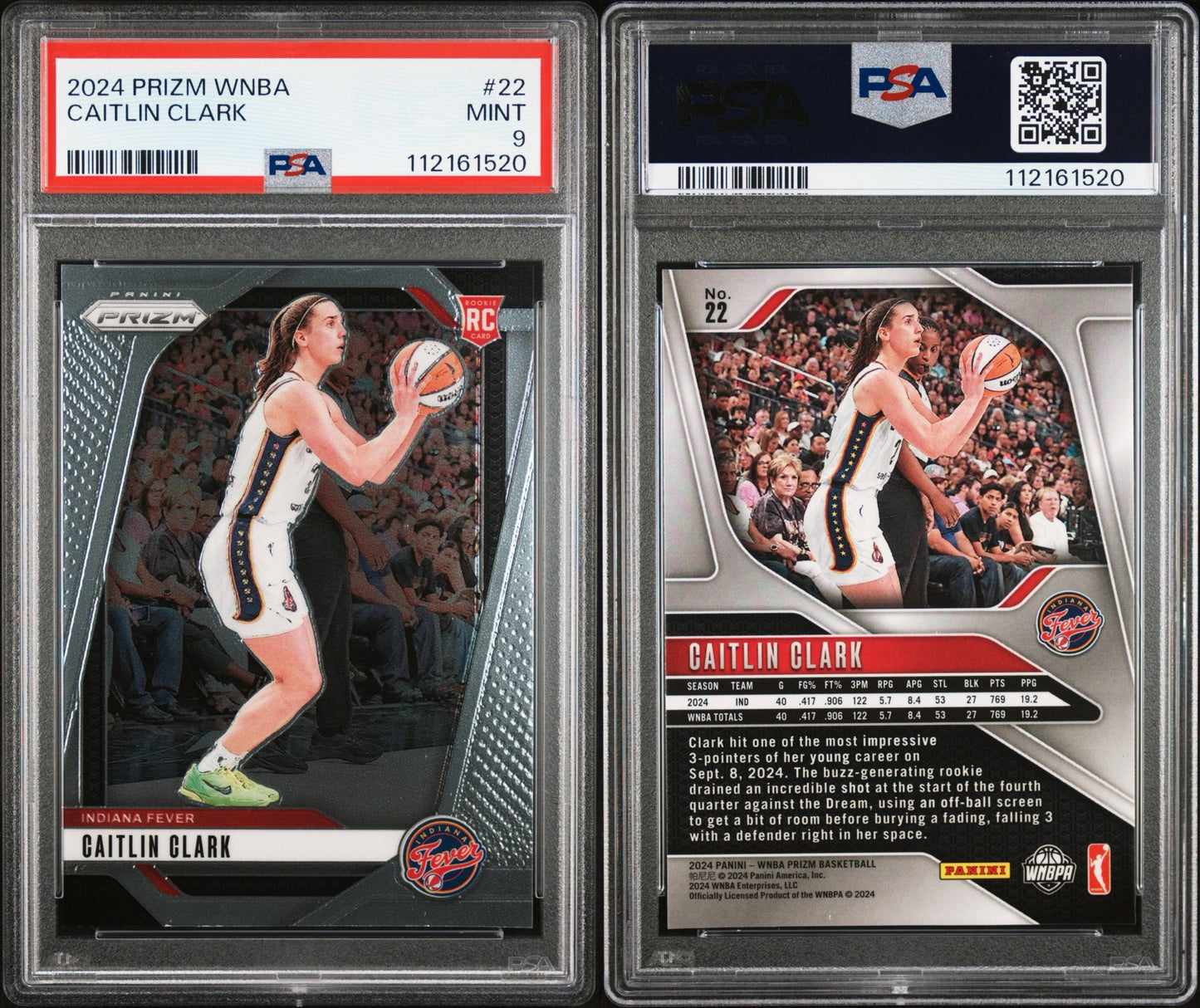 2024 Prizm WNBA Caitlin Clark PSA 9
