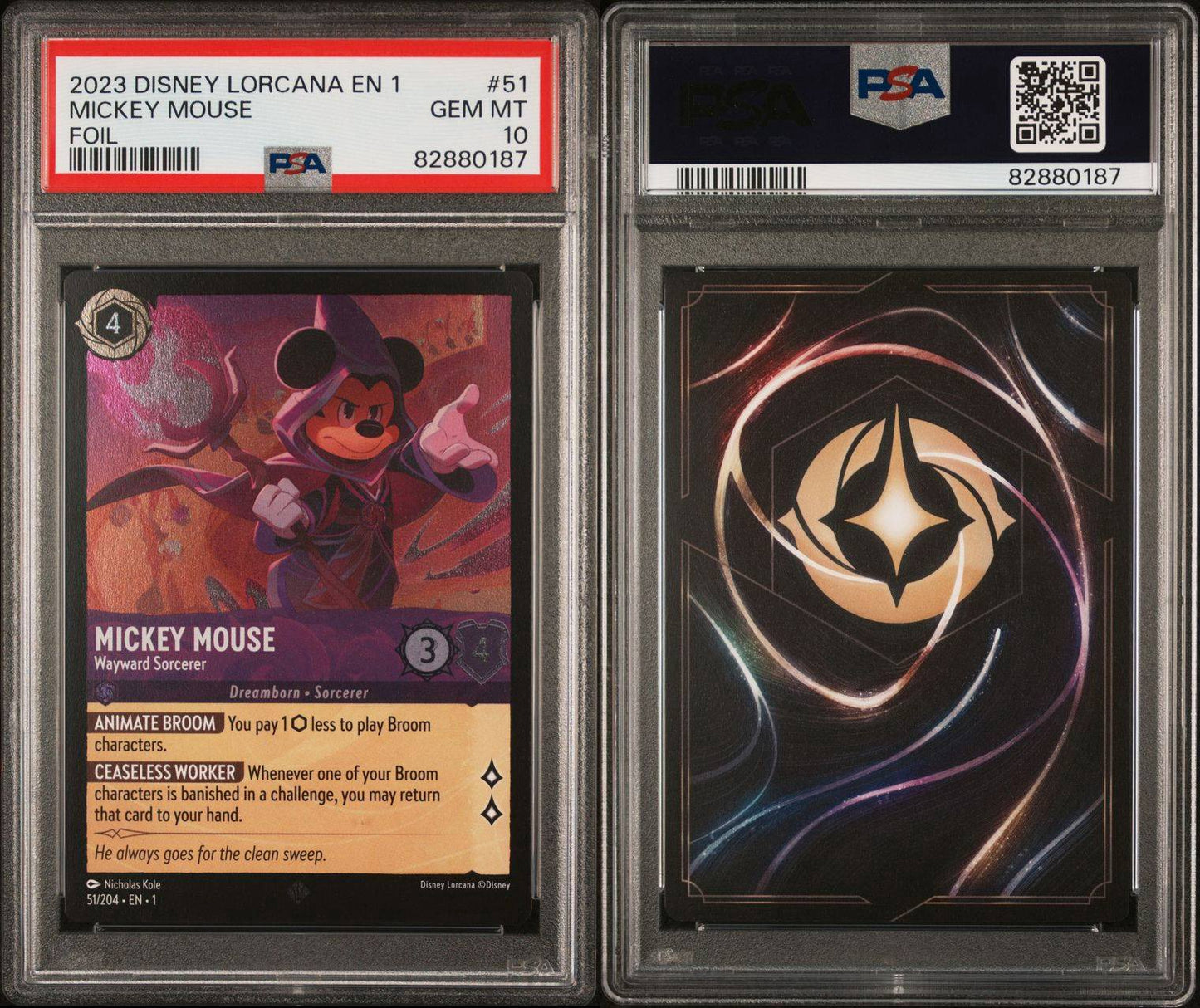2023 Disney Lorcana EN1 Mickey Mouse Foil PSA 10