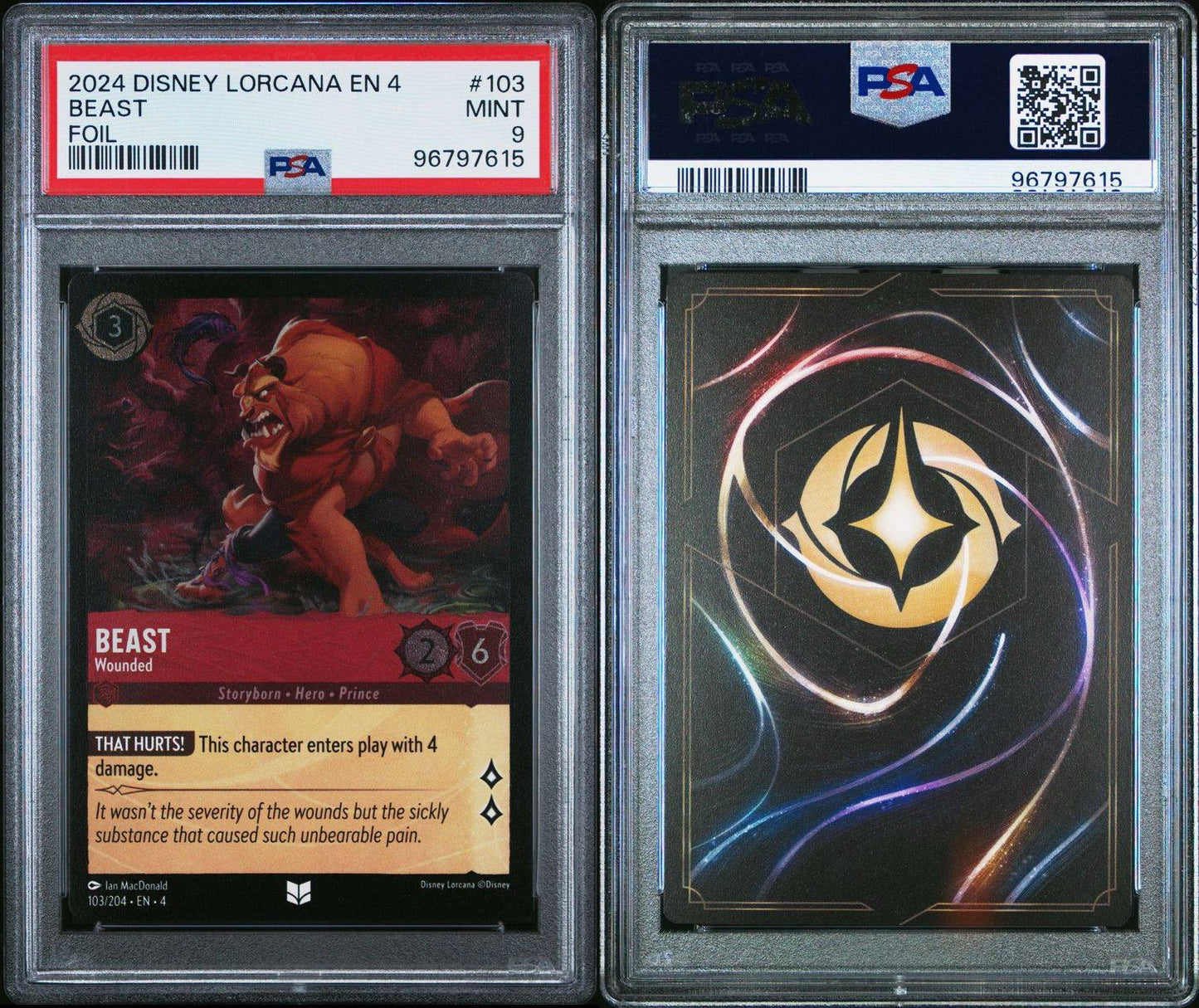 2024 Disney Lorcana EN4 Beast FOIL PSA 9
