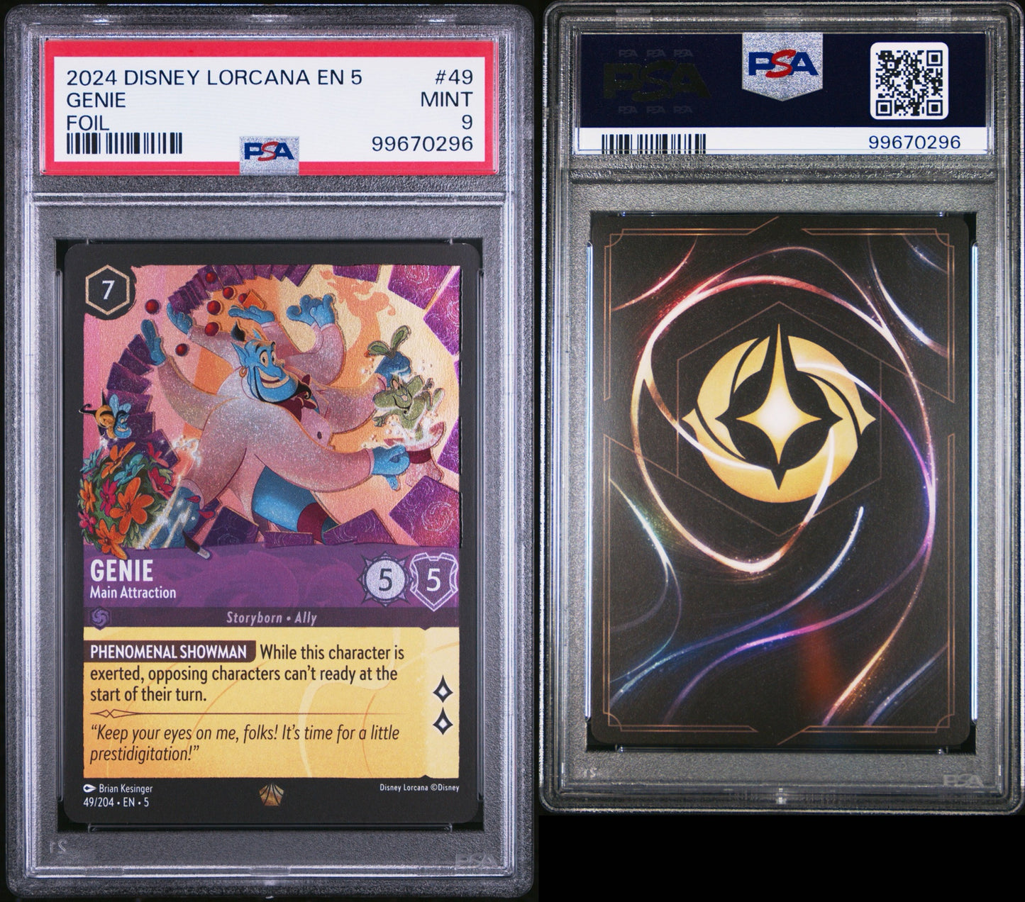 2024 Disney Lorcana EN5 Genie Foil PSA 9