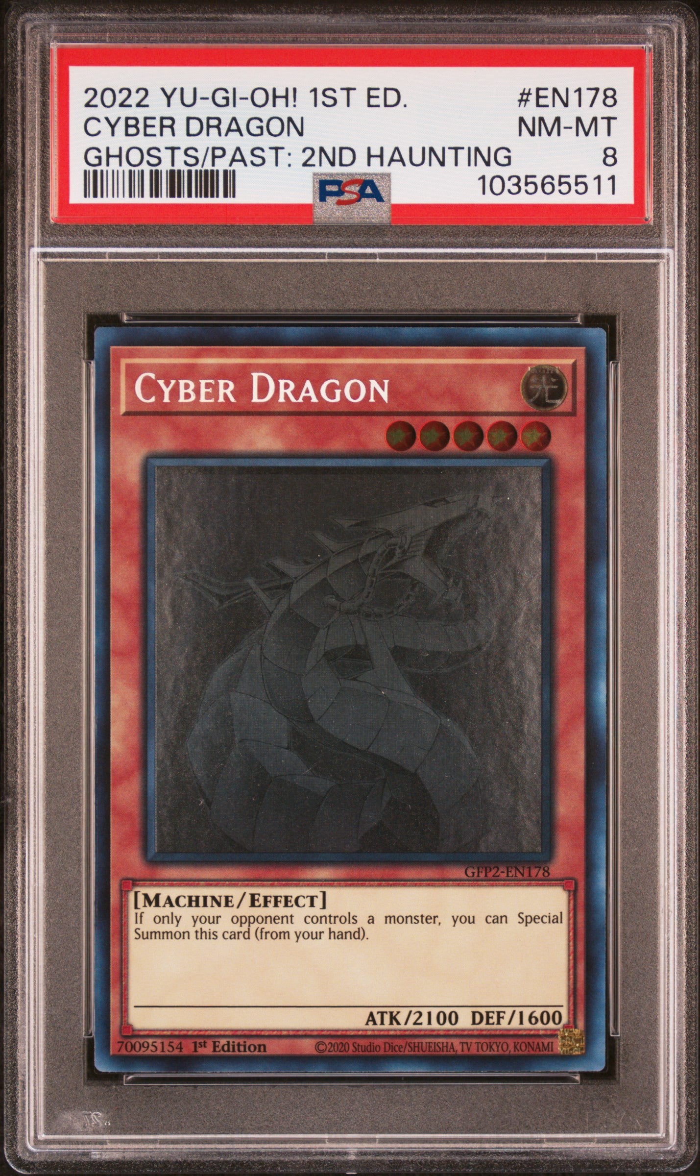 2022 Cyber Dragon 1st Ed. Ghosts from the Past PSA 8