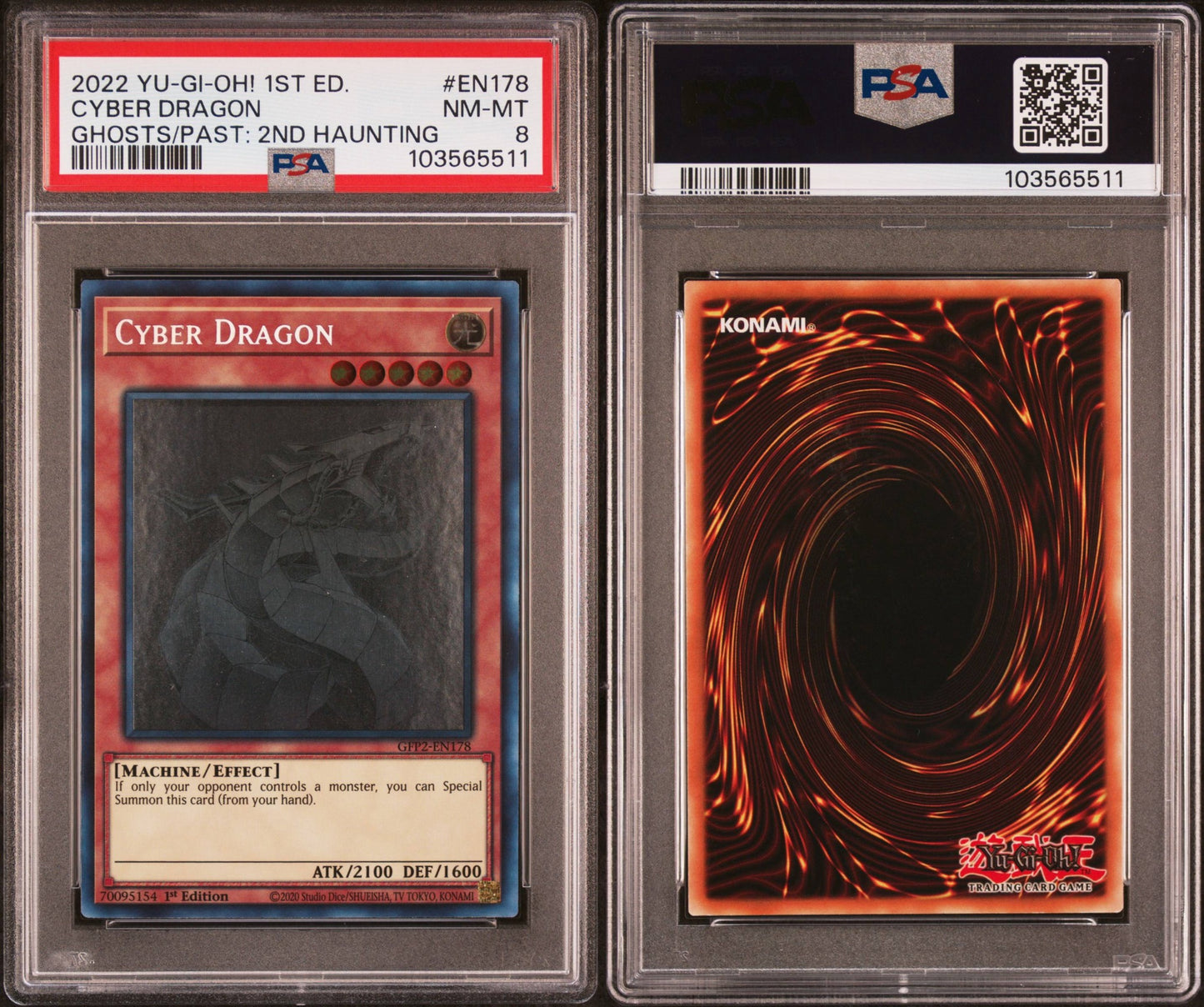2022 Cyber Dragon 1st Ed. Ghosts from the Past PSA 8