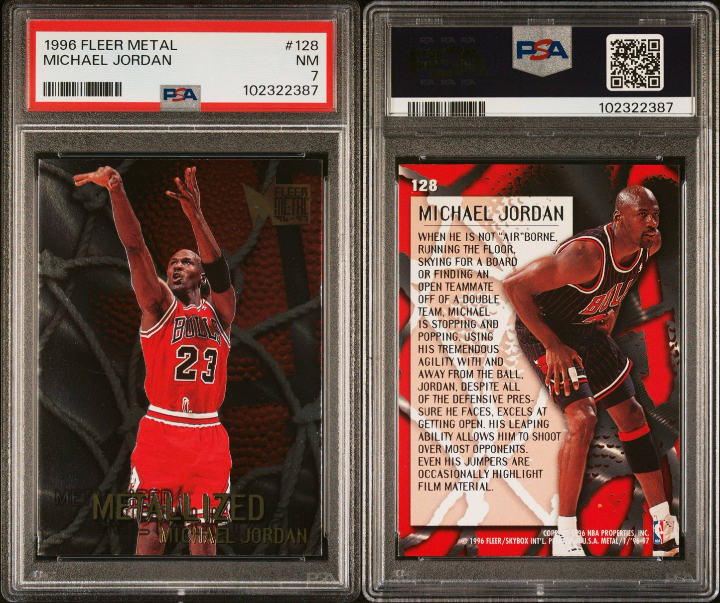 1996 Fleer Metal Michael Jordan PSA 7
