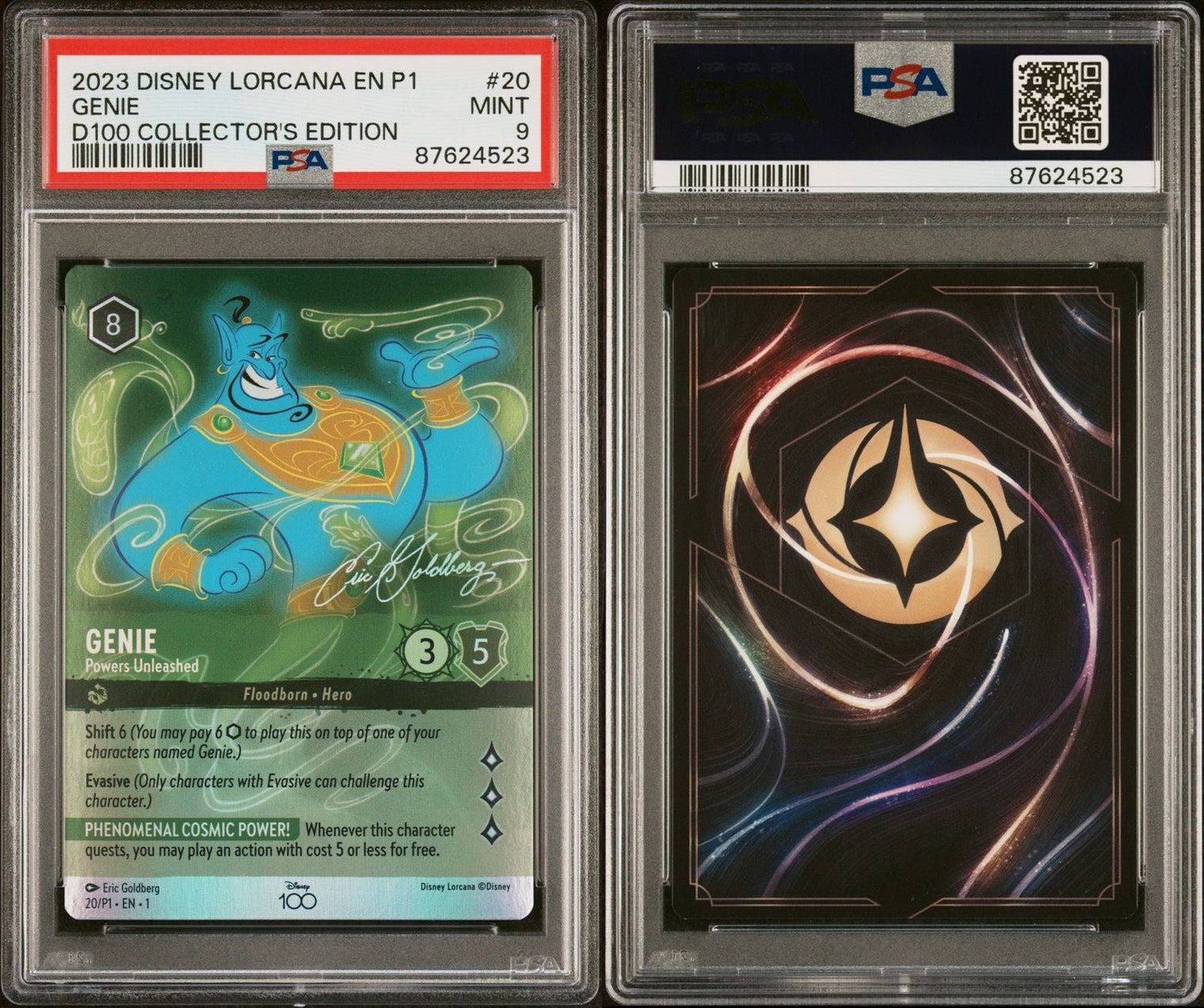 2023 Disney Lorcana EN P1 Genie D100 Collector’s Edition PSA 9