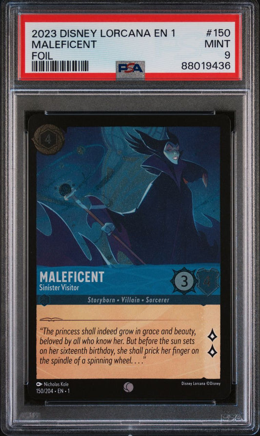 2023 Disney Lorcana EN1 Maleficent Foil PSA 9