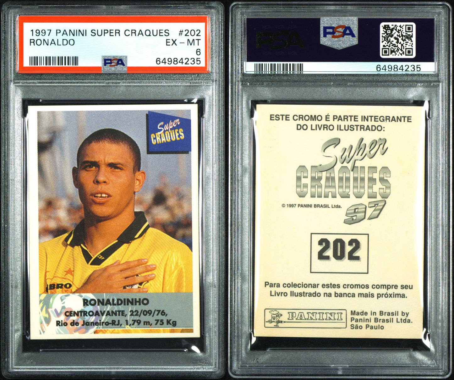 1997 Panini super craques Ronaldo PSA 6