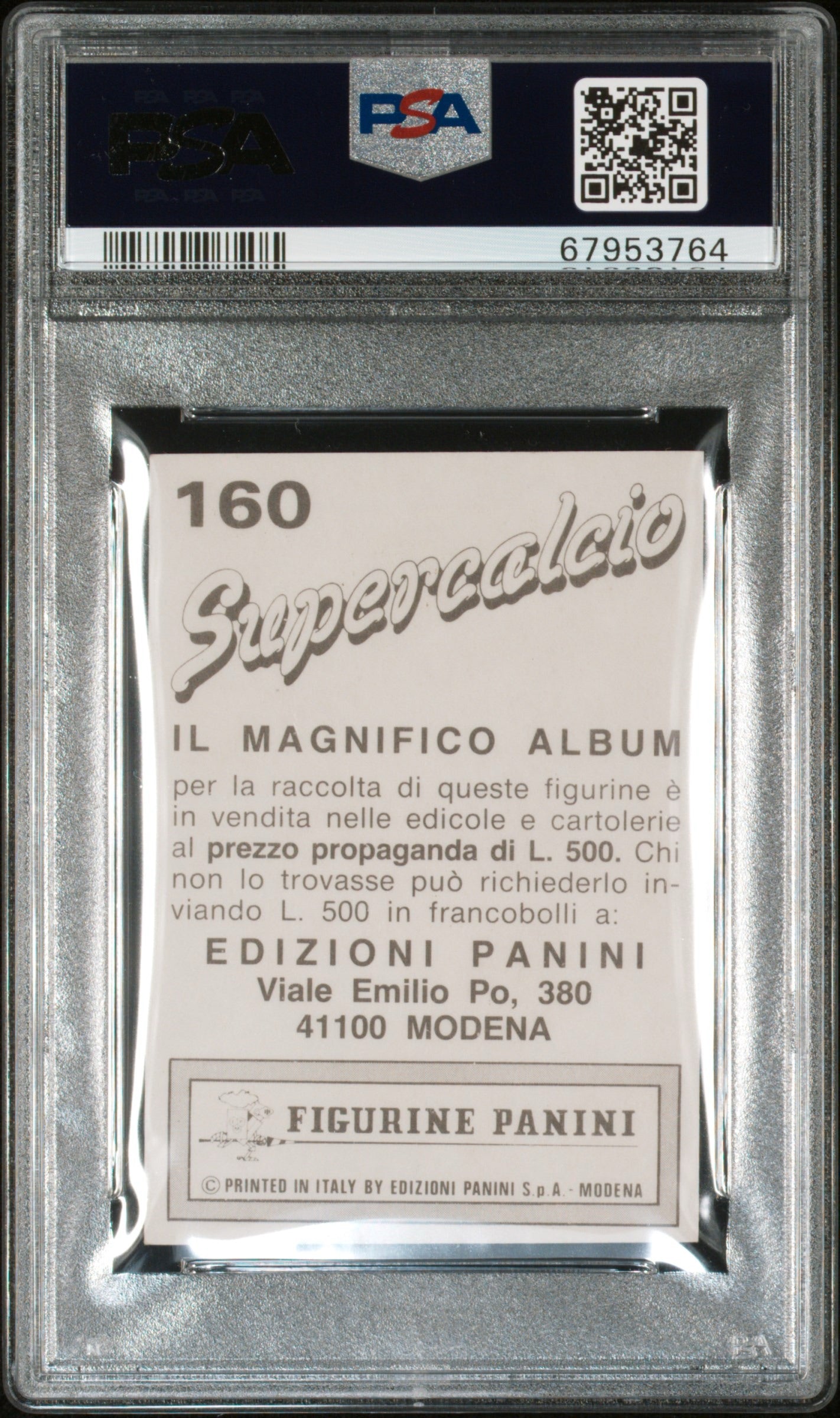 1985 Panini Supercalcio Diego A. Maradona PSA 7