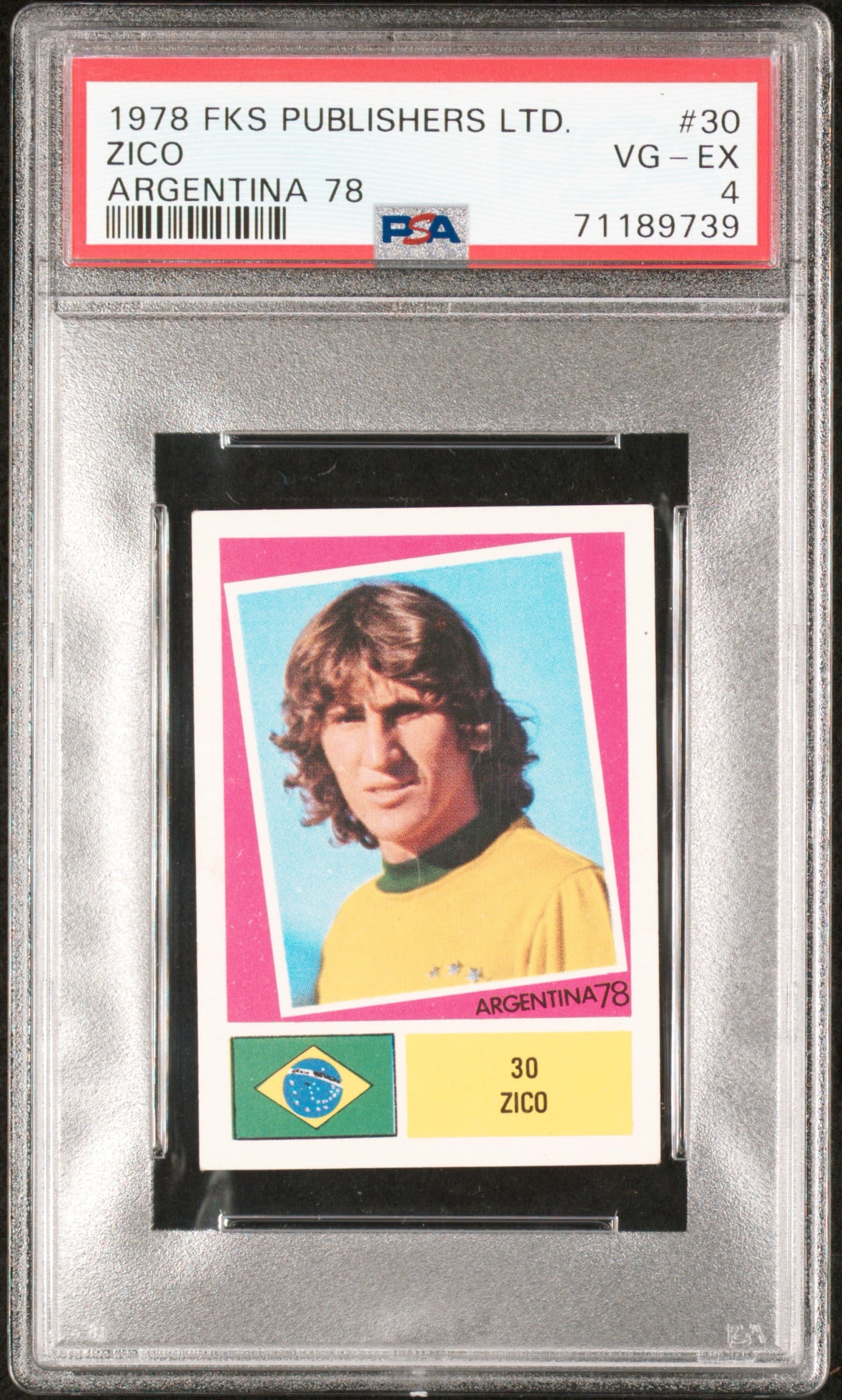 1978 FKS Publishers LTD. Zico Argentina 78 PSA 4