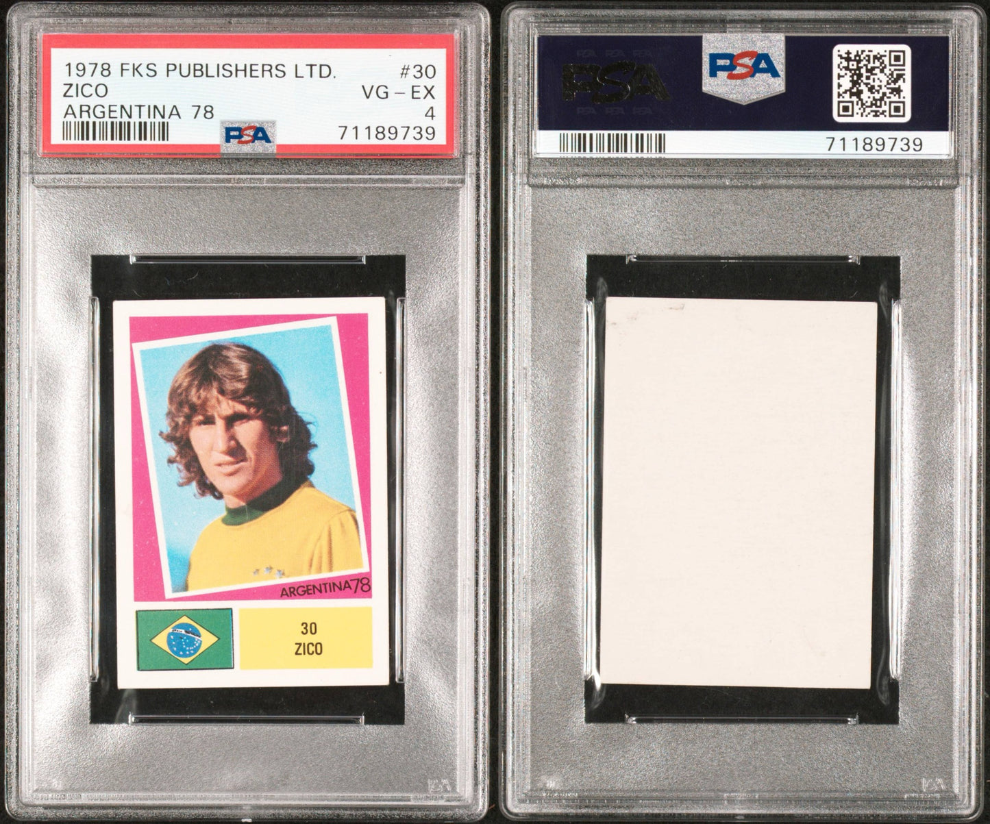 1978 FKS Publishers LTD. Zico Argentina 78 PSA 4