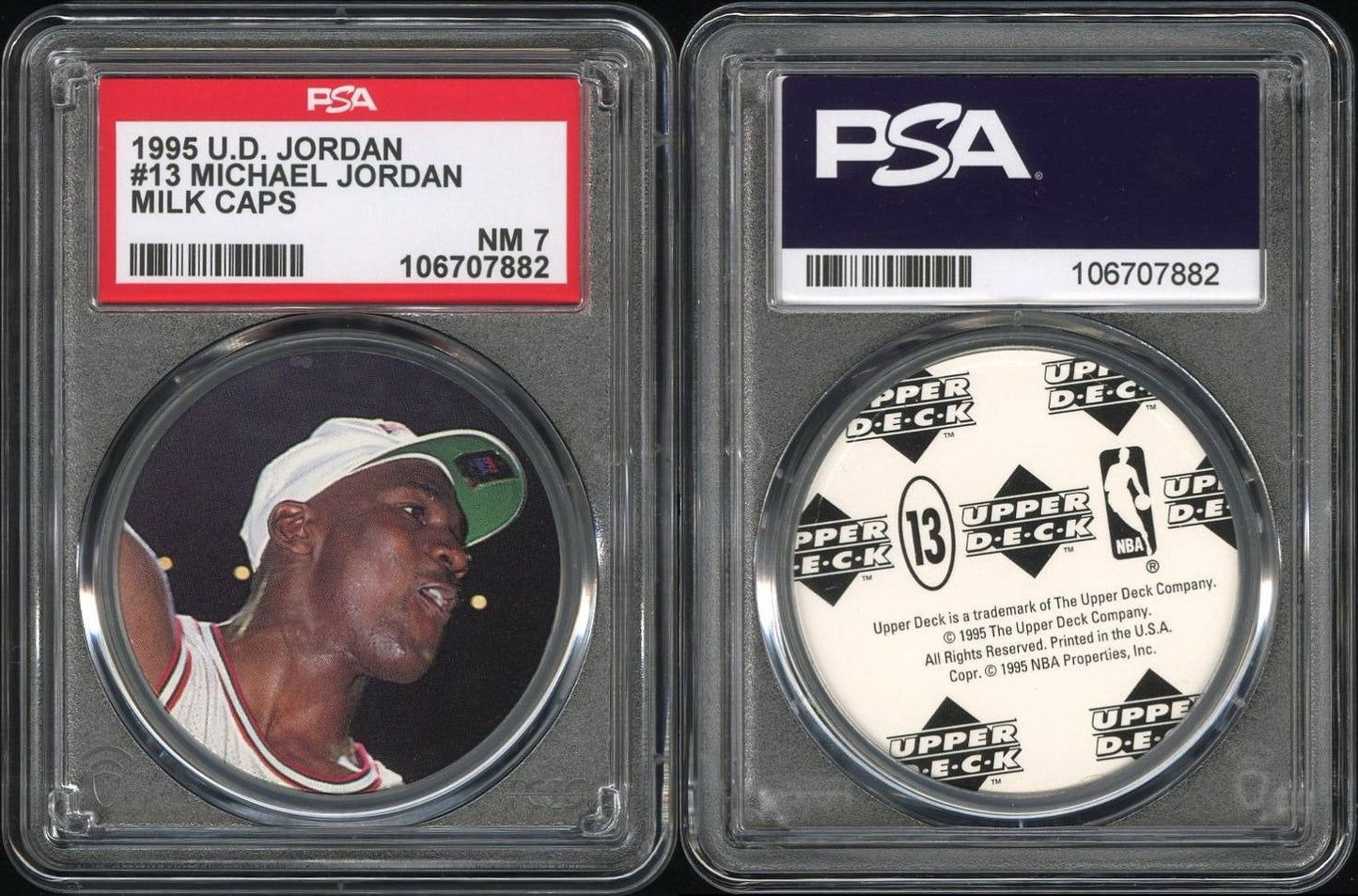 1995 Upper Deck Milk Caps MICHAEL JORDAN PSA 7