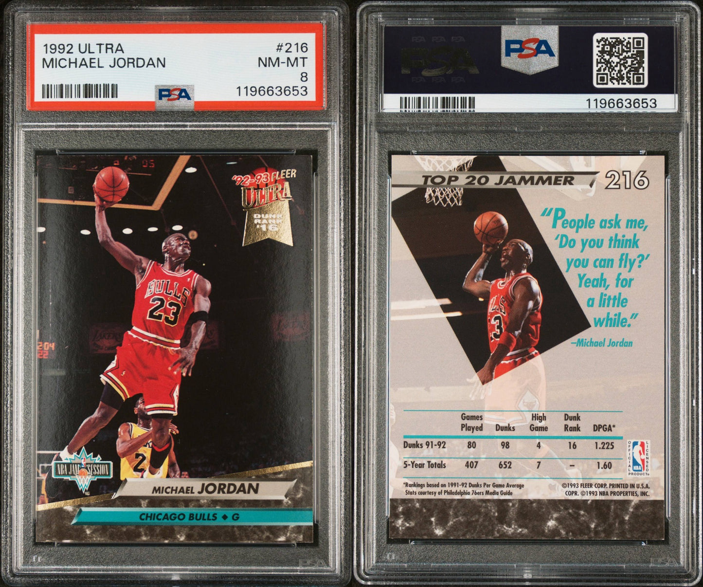 1992 Fleer Ultra Michael Jordan PSA 8