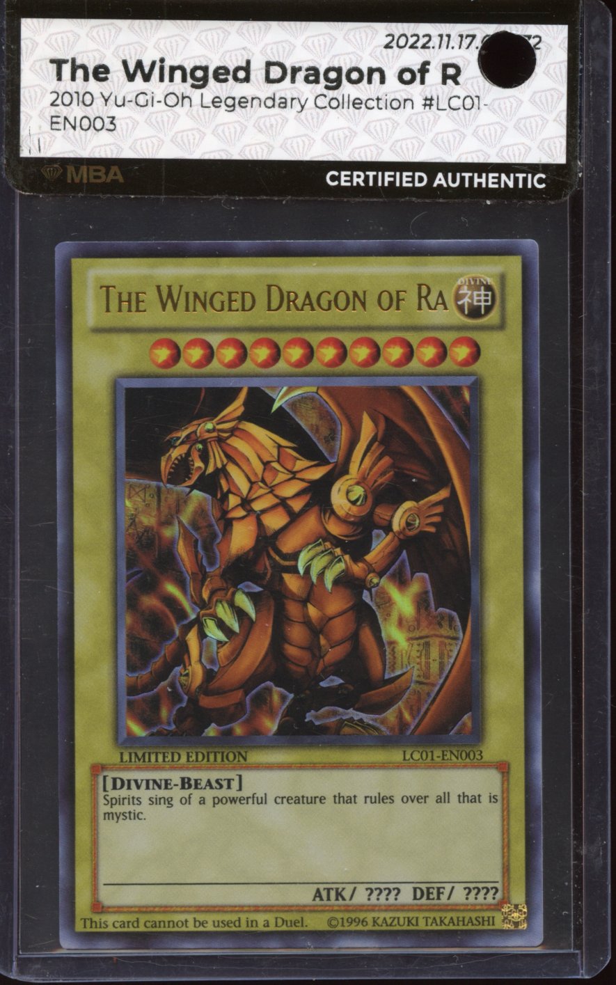2010 The Winged Dragon Of RA. Legendary Collection MBA AUTH.
