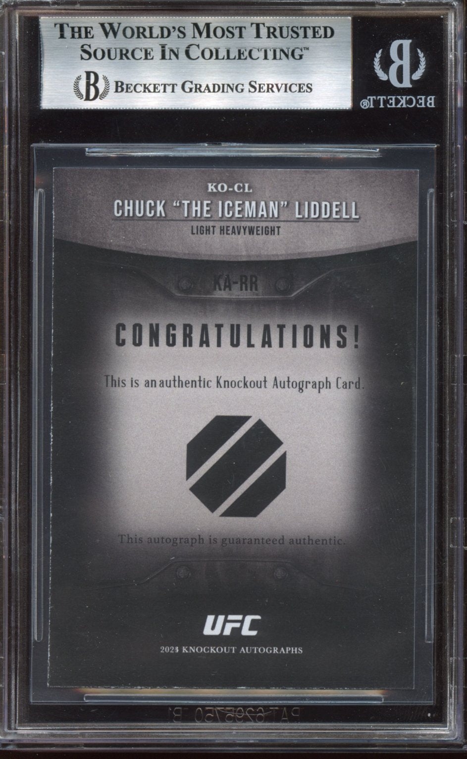 Chuck Liddell 34/99 AUTO ''MAGA'' /99 BGS Authentic