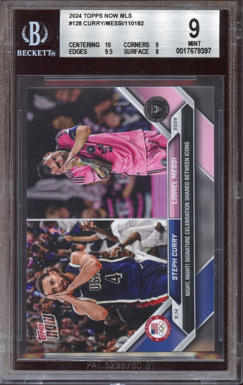 2024 Topps Now MLS Curry/Messi BGS 9