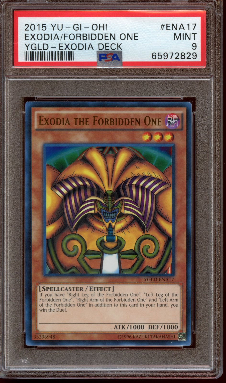 2015 Exodia The Forbidden One, Exodia Deck PSA 9