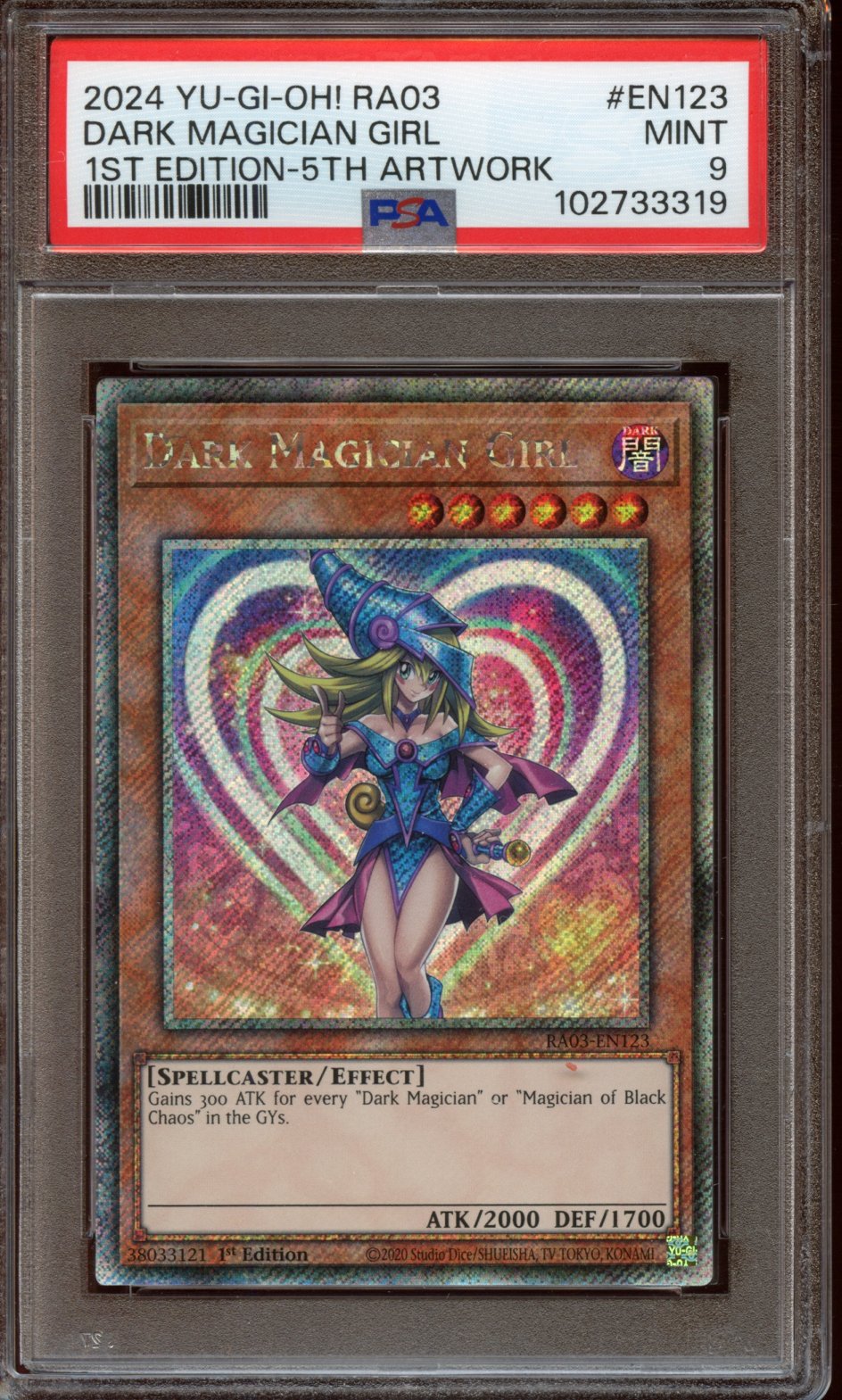 2024 Dark Magician Girl 1st ed. 5th Artwork PSA 9
