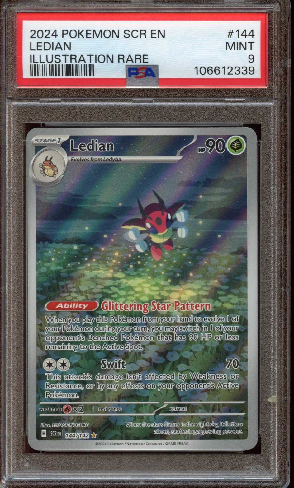 2024 Pokemon SCR EN Ledian Illustration Rare PSA 9