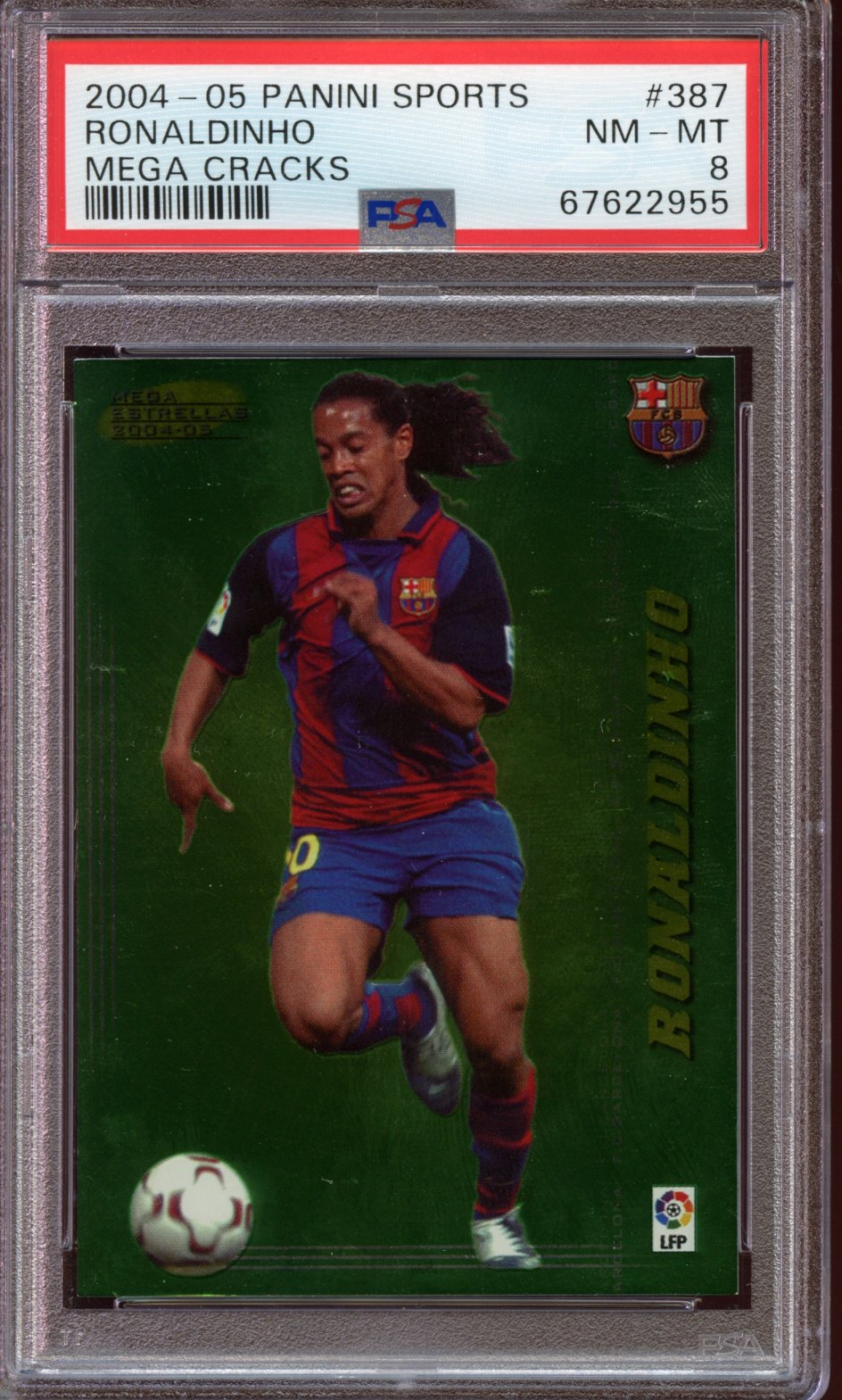 2004 - 05 Panini Maga Cracks Ronaldinho PSA 8