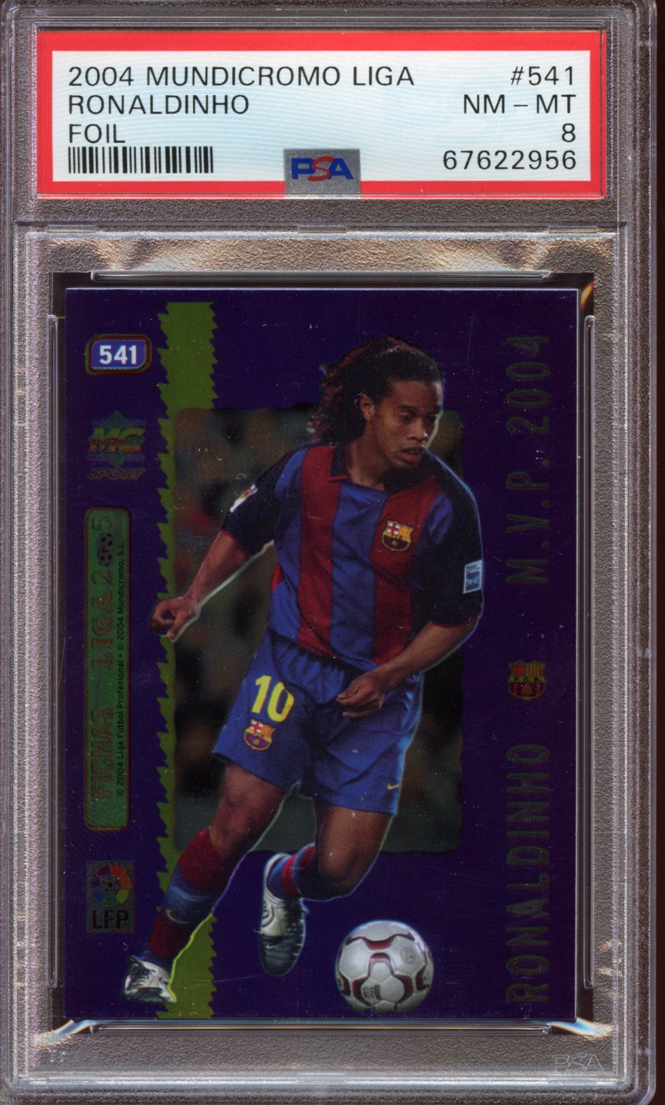 2004 Mundricromo Liga Ronaldinho Foil PSA 8