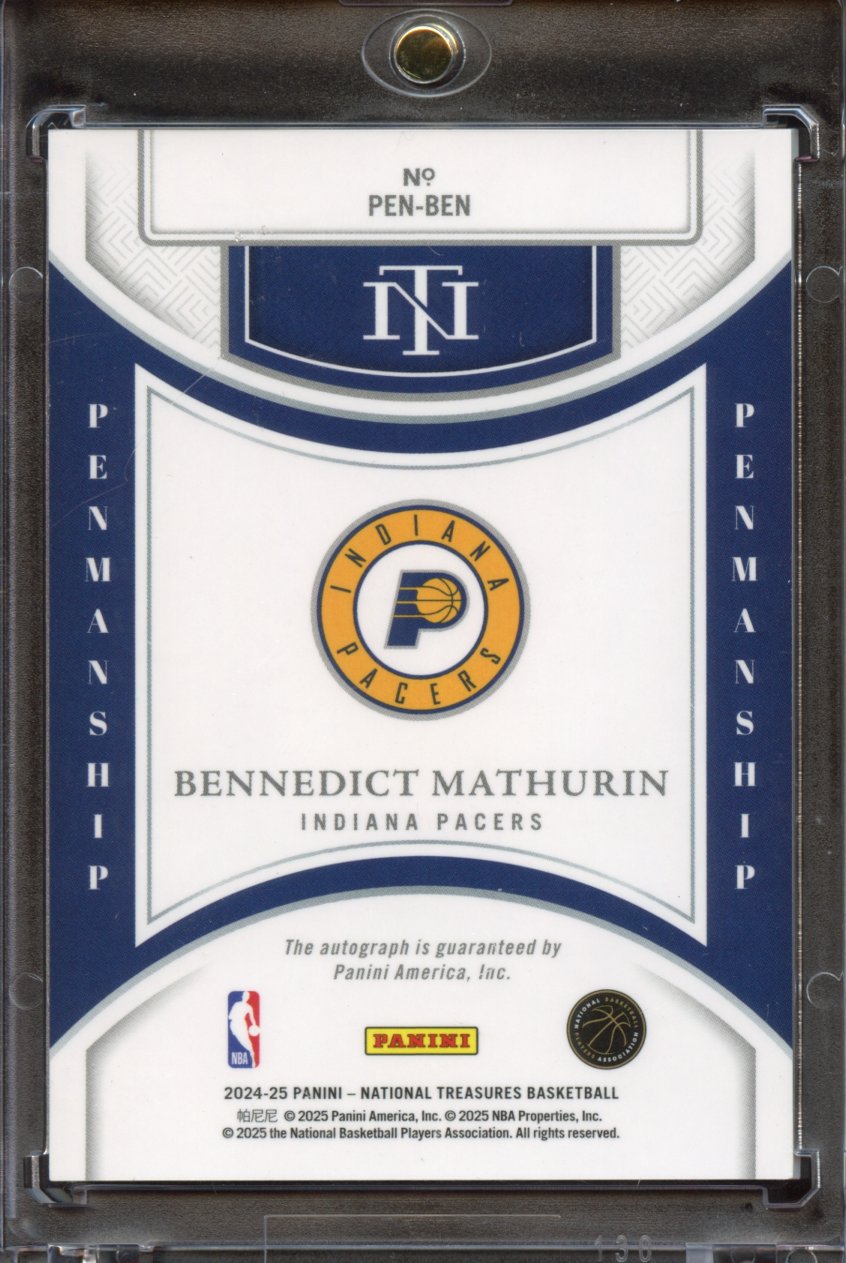 2024 Panini National Treasures Bennedict Mathurin AUTO /75