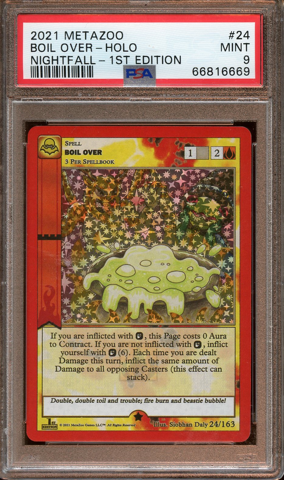 2021 MetaZoo Boil Over Holo Nightfall 1st Ed. PSA 9