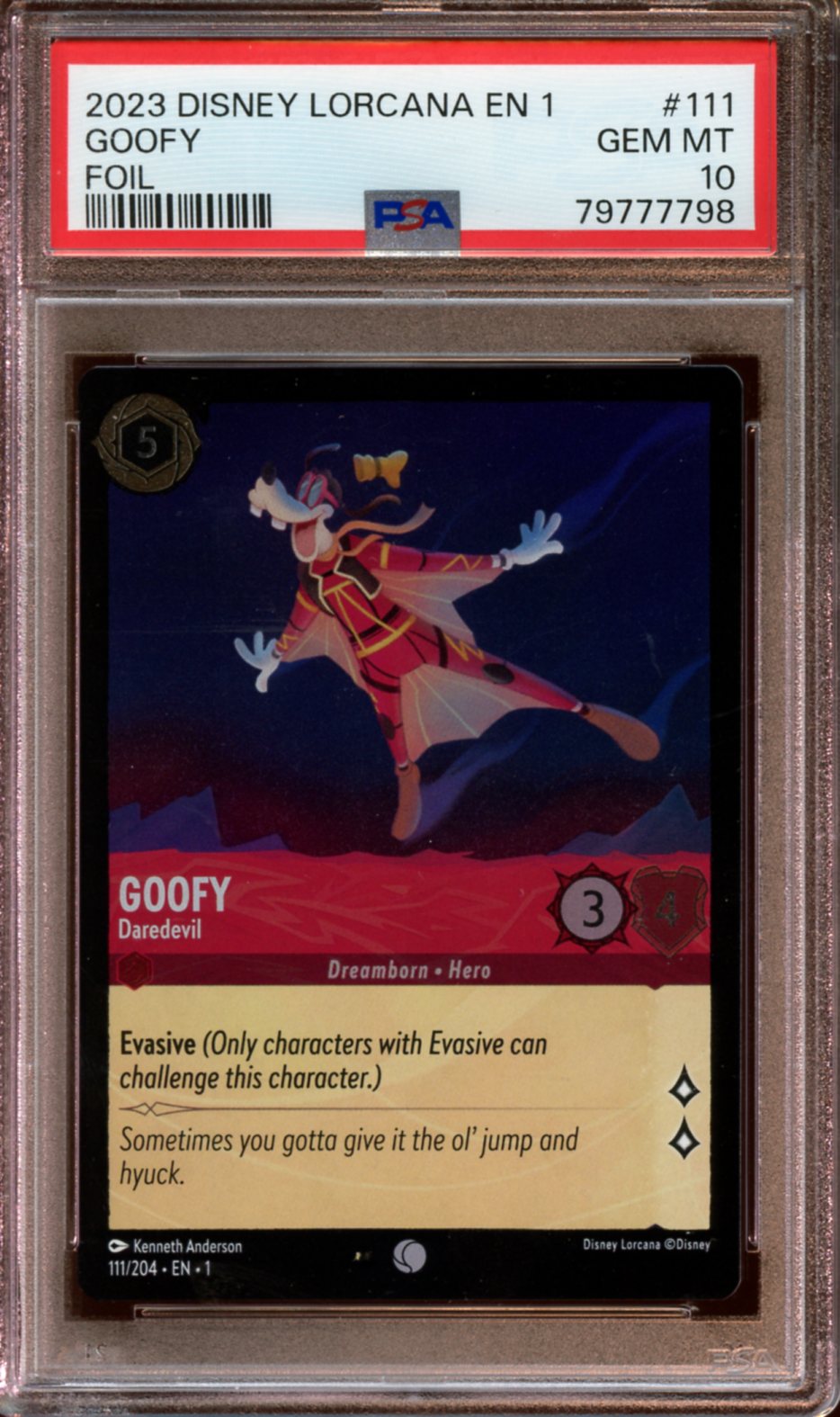 2023 Disney Lorcana EN1 Goofy Foil PSA 10