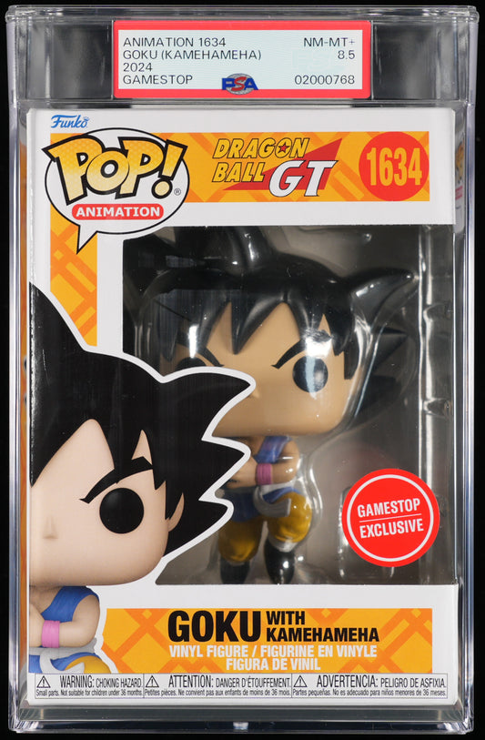 2024 Dragon Ball GT Goku With Kamehameha Gamestop Exclusive Funko Pop #1634 PSA 8.5