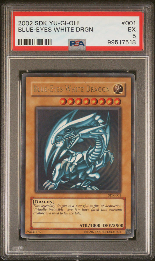 2002 Kaiba starter deck Blue Eyes White Dragon #SDK001 PSA 5