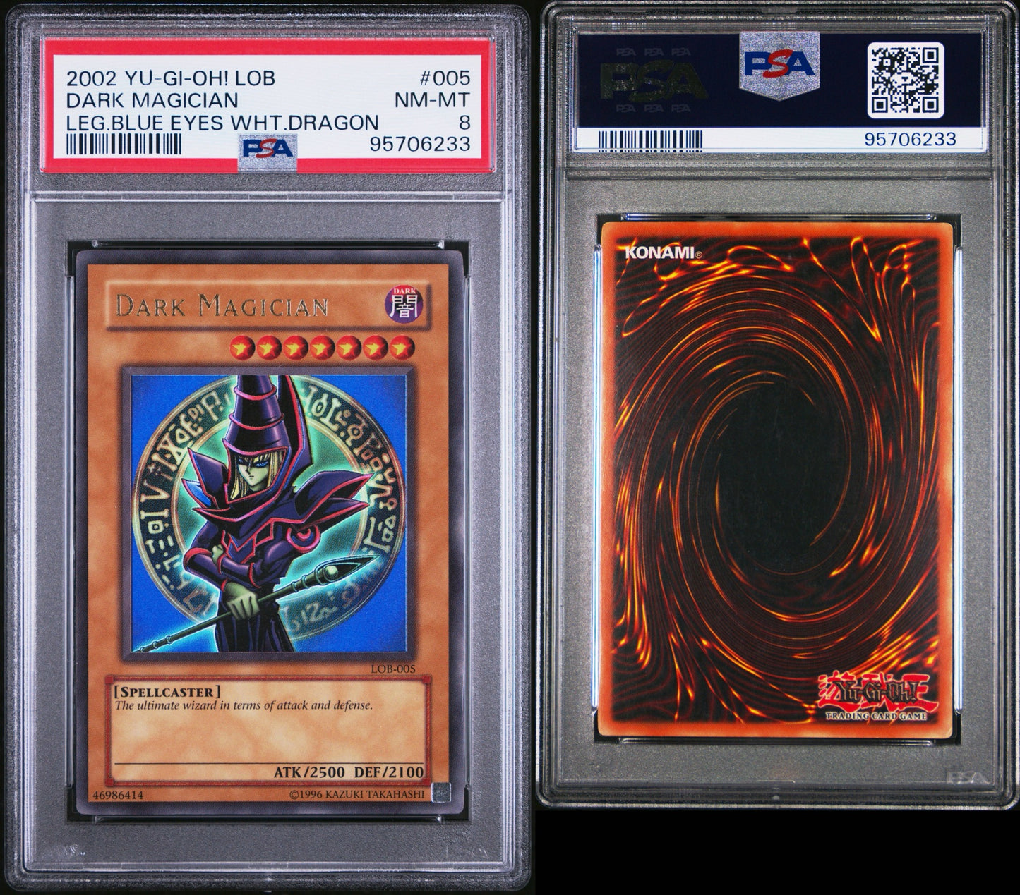 2002 Dark Magician LOB PSA 8