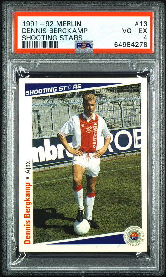 1991 - 92 Merlin Dennis Bergkamp shooting stars ROOKIE PSA 4