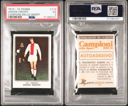 1973 - 74 Panini Johan Cruyff Campioni Dello Sport PSA 3