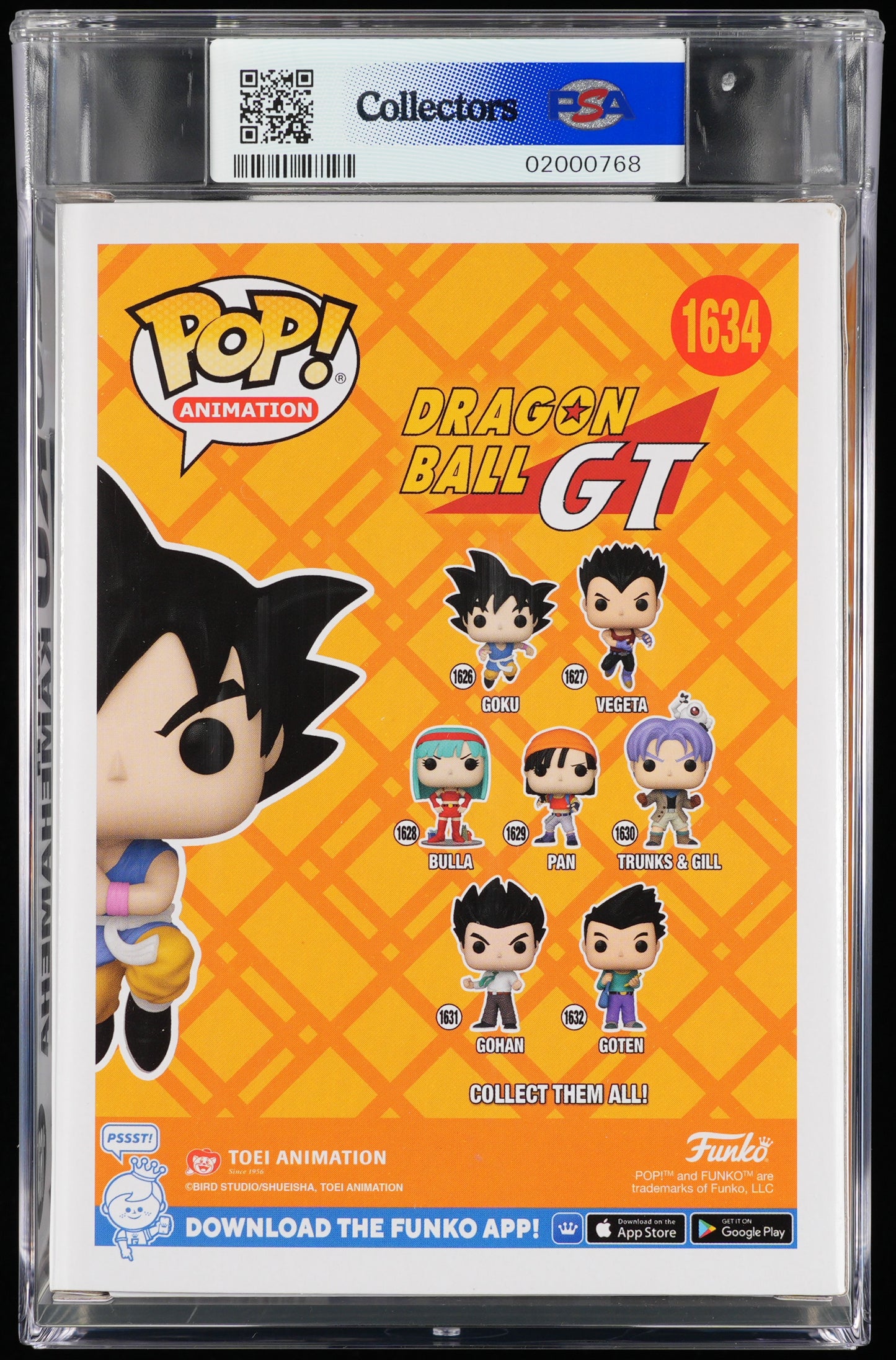 2024 Dragon Ball GT Goku With Kamehameha Gamestop Exclusive Funko Pop #1634 PSA 8.5