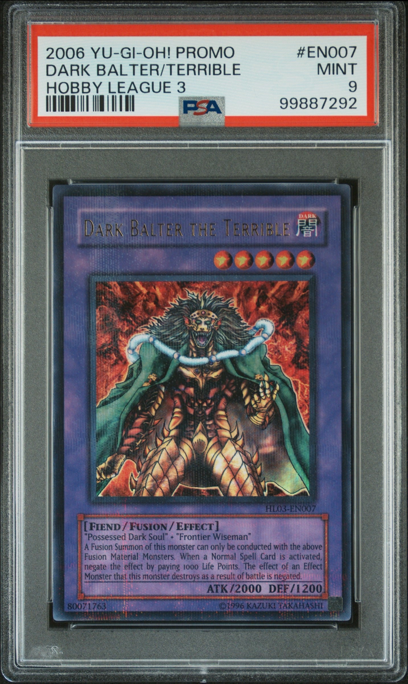 2006 Dark Batler, The Terrible PROMO Hobby League 3 PSA 9