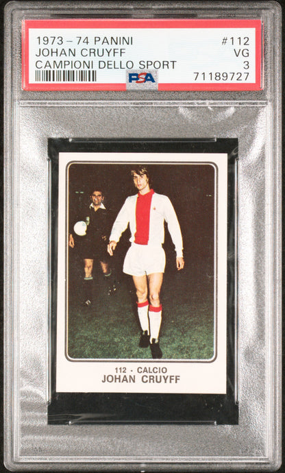 1973 - 74 Panini Johan Cruyff Campioni Dello Sport PSA 3