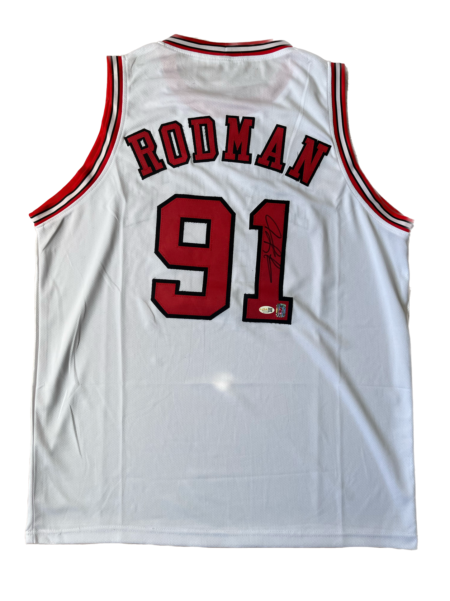 Dennis Rodman #91 signed Bulls Jersey
