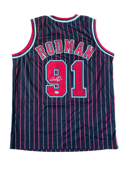 Dennis Rodman #91 signed Bulls Swingman Jersey