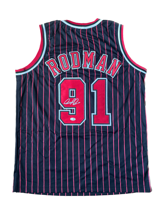 Dennis Rodman #91 signed Bulls Swingman Jersey