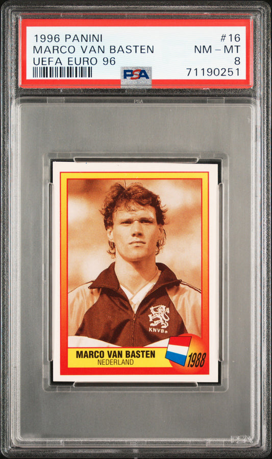 1996 Panini Marco van Basten UEFA EURO 96 PSA 8