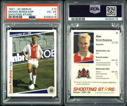 1991 - 92 Merlin Dennis Bergkamp shooting stars ROOKIE PSA 4