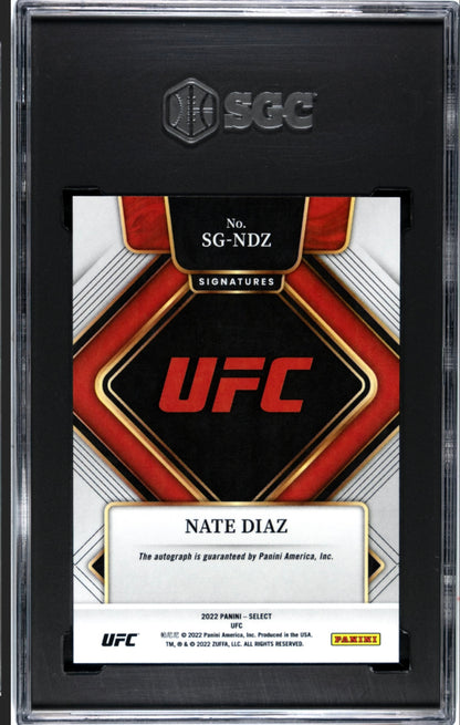 2022 Nate Diaz SIGNATURE Panini Select UFC SGC 10/9.5