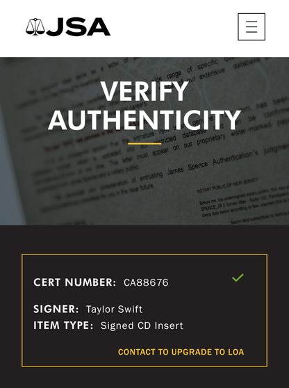 Taylor Swift Signed The Manuscript CD Insert Framed w/ Disc AUTO