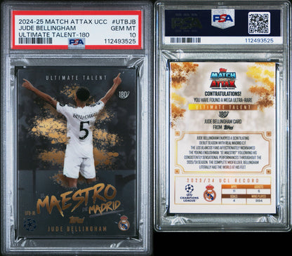 2024-25 Topps Match Attax Jude Belingham Ultimate Talent PSA 10