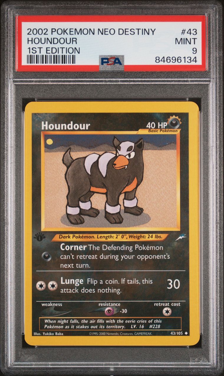 2002 Neo Destiny 1st edition houndour PSA 9