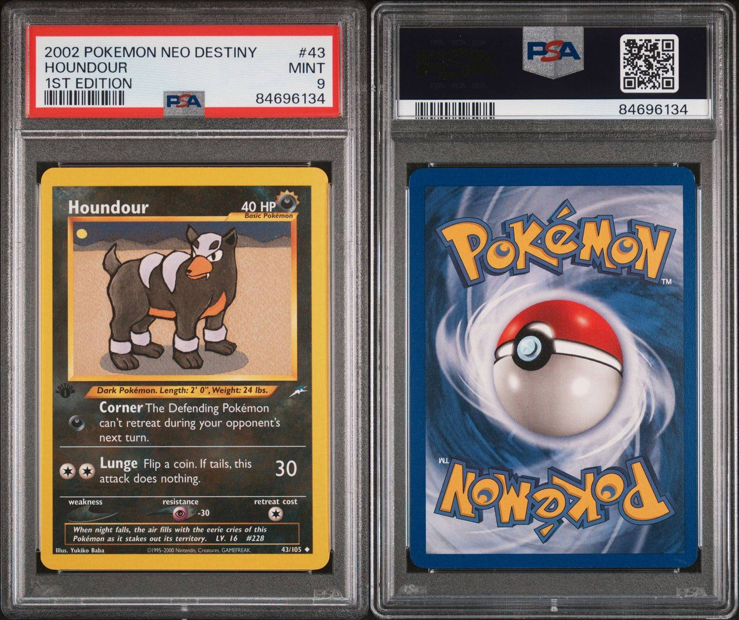 2002 Neo Destiny 1st edition houndour PSA 9