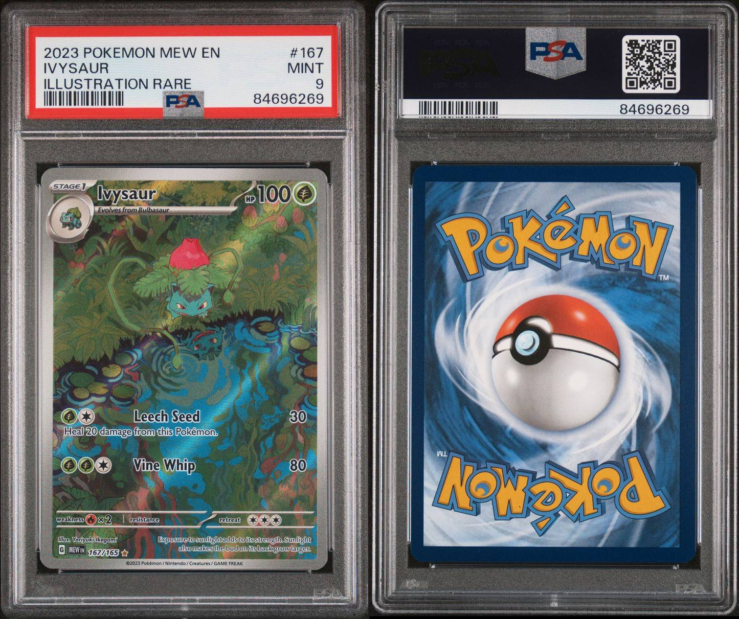 2023 Pokemon MEW EN Ivysaur Illustration Rare PSA 9